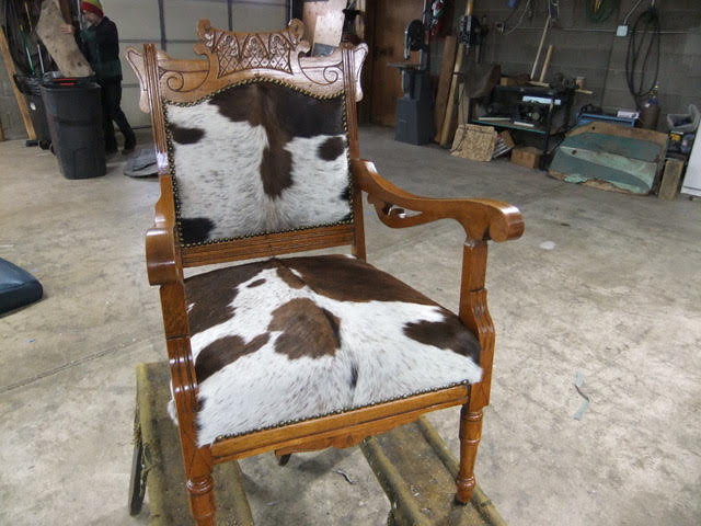 Luxury chair with fur upholstery
