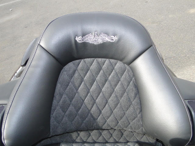 Custom motorcycle seat upholstery